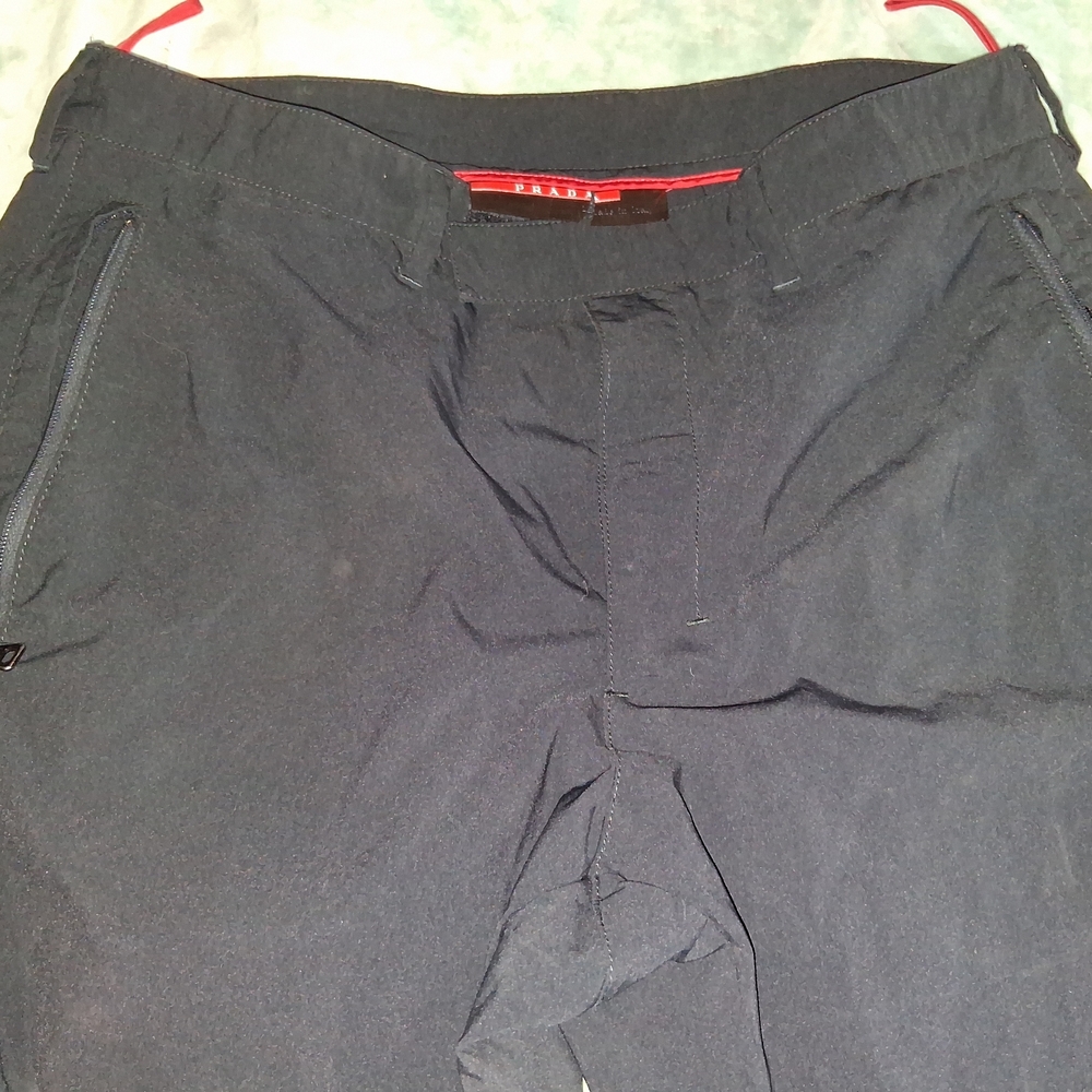 Prada Black and Red Detail Pants